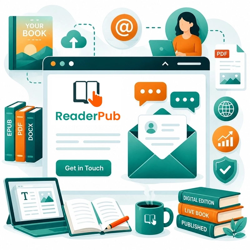 ReaderPub contact and project-request illustration