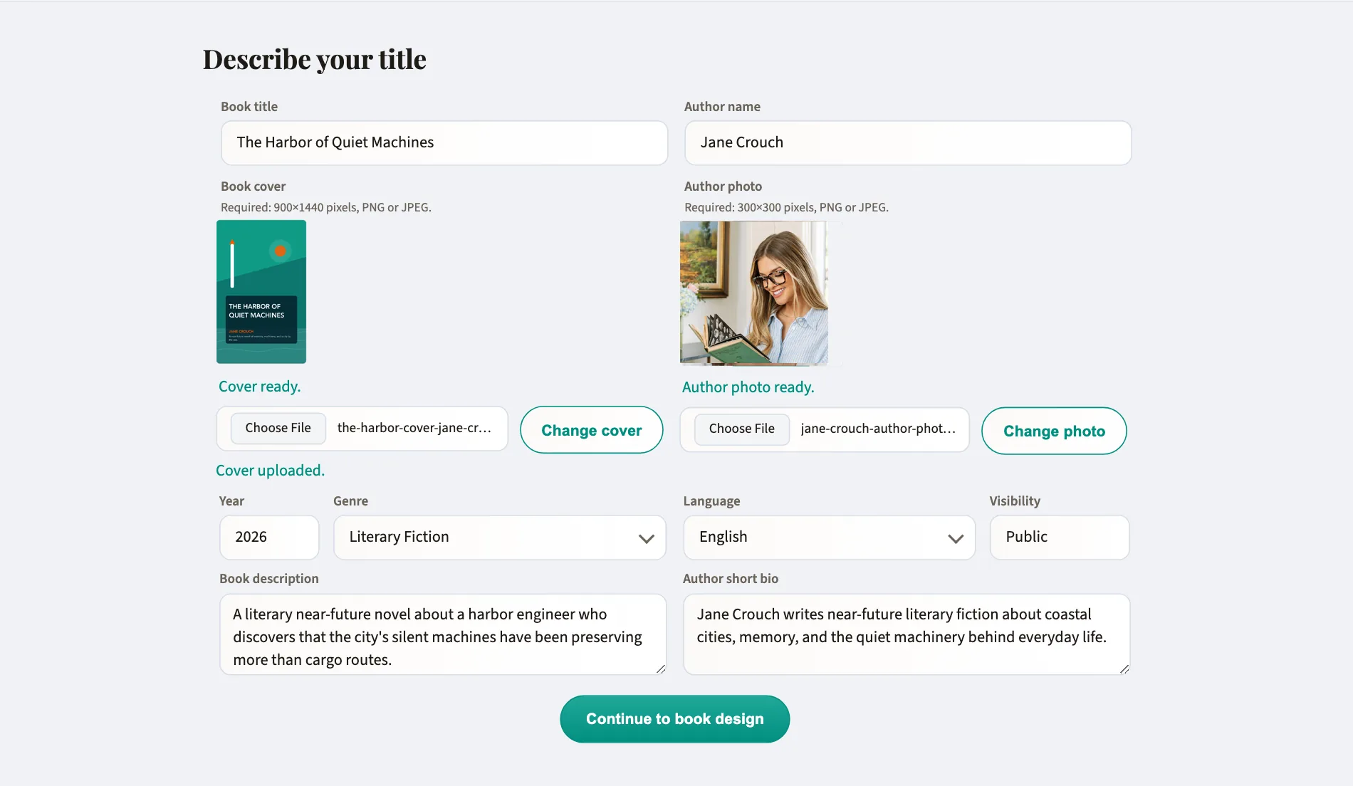 WePub publishing flow screen 2